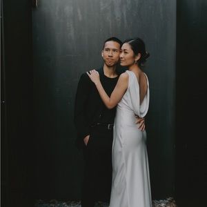 Meshki Nadia Maxi Satin Dress With Back Cowl